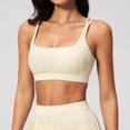 thumbnail image 2 of Racerback Athletic Sports Bra High Support Stretch Fit Top Gym Running Training Sports Bra Square Neck Bralette Supportive Unlined No Underwire Wireless Padded Yoga Workout Bra Tops Light Yellow Xl, 2 of 9