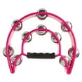 thumbnail image 2 of Music Instrument Tambourine Fushcia Double Row Metal Handheld Toy, 2 of 8