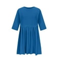thumbnail image 4 of Ayolanni Blue Holiday Dresses for Women Plus Size Knee-Length Solid Short Sleeve Dresses Summer Dresses for Girls M, 4 of 5