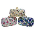 thumbnail image 4 of Womens Evening Clutch Purse Handbag Heavy Beaded Embroidered Evening Bag with Rhinestones,Silver, 4 of 19