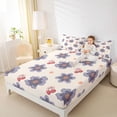 thumbnail image 4 of Homewish Kawaii Cherry Blossoms Bed Sheets, Cartoon Cherry Bowknot King Sheets, Cute Stars Print Sheet Set, Ultra Soft Bedroom Decor, 4 Pieces, 4 of 7