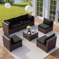 thumbnail image 6 of 7 Piece Outdoor Patio Conversation Sets,Asofer Patio Sectional Furniture Set and A Coffee Table for Courtyard,Poolside,Party, 6 of 7