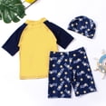 thumbnail image 2 of Emy Dola Boys Two Piece Rash Guard Swimsuits Kids Short Sleeve Sunsuit Shark Prints Swimwear Sets Toddler Bathing Suit with Sun Hat, 2 of 6