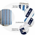 thumbnail image 5 of Small Stall Shower Curtain 36x72 Inch Narrow Half Size Anchor Stripe Bath Curtains Bathroom Decor Navy Blue Nautical Coastal White Sea Waterproof Fabric Shower Curtain Set with Hooks 36 Inch, 5 of 6