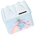 thumbnail image 3 of Kids Piggy Bank Metal House Piggy Bank Girl Piggy Bank House Shaped Money Saving Bank with Lock, 3 of 4