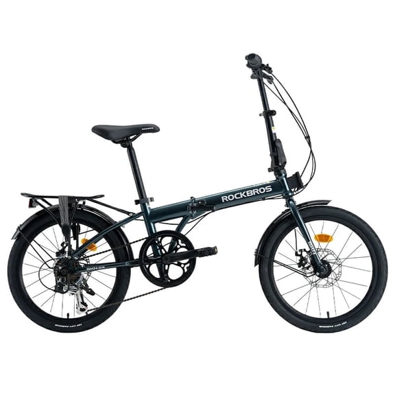 ROCKBROS SKN 20 Inch Folding Bike 7 Speed Steel Frame Disc Brake with Rear Rack