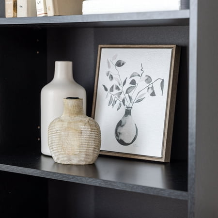 MAINSTAYS 5-SHELF BOOKCASE WITH ADJUSTABLE SHELVES, TRUE BLACK OAK