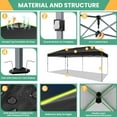 thumbnail image 4 of SANOPY 10' x 20' Commercial Instant Canopies Gazebo with Air Vent, Heavy Duty Pop Up Canopy with 4 Sandbags for Outdoor Market Activities, Black, 4 of 8