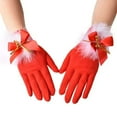 thumbnail image 6 of Women's Christmas Gloves with Bow Velvet Holiday Gloves for Christmas Parties Red Free Size, 6 of 6