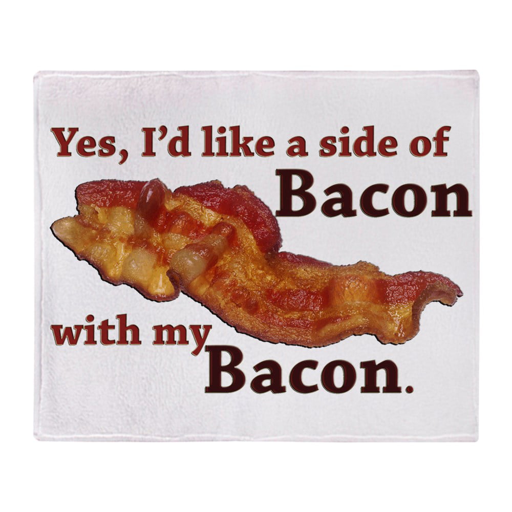 New 36x58 I Love Bacon Strips Collage Fleece Throw Gift Blanket Funny Pig Meat 