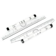 2 Pieces Plastic Measuring Rolling Ruler, Parallel Rolling Ruler, Drawing Roller Ruler, Multifunctional Drawing Design Ruler