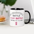 thumbnail image 3 of CafePress - My Daughter's Battle Is My Battl - 11 oz Ceramic Mug - Novelty Coffee Tea Cup, 3 of 4