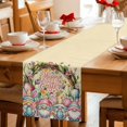 thumbnail image 5 of Easter Gnomes Cotton Linen Table Runner for Dining Kitchen, Colorful Eggs Bunny Ears Flowers Leaves Branch Wedding Outdoor Party Tablerunners, Dresser Scarf Coffee Tablecloth Runners 13x90 Inches, 5 of 9