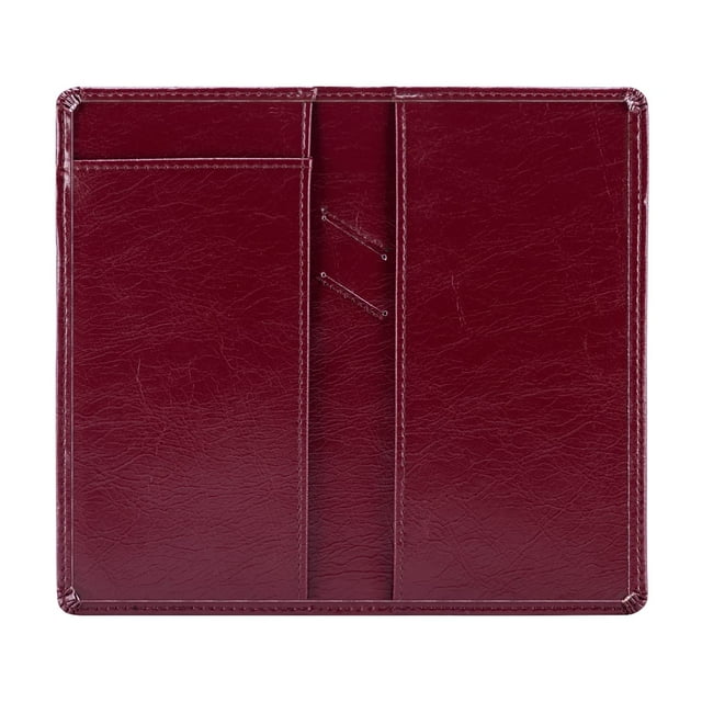Aurya Fundas de cuero para chequera personal, soporte para chequera con divisor de vinilo gratuito, funda para chequera duplicada para hombres y mujeres