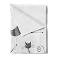 thumbnail image 2 of Cat Soft Flannel Fleece Throw Blanket, Furry Skinny Striped Cats in Several Funny Body Postures Whiskers Feline Paws Art Image, Cozy Plush for Indoor and Outdoor Use, 50" x 70", Dimgray, by Ambesonne, 2 of 5