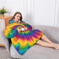 thumbnail image 5 of Oversized Wearable Blanket Hoodie,Rainbow Tie Dye Mandala Pattern Sherpa Blanket Hoodie with Super Pockets,Super Warm Fuzzy Pullover for Women & Men, 5 of 6