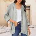 thumbnail image 6 of Lutiedan Long Sleeve Cardigans for Women Cotton Button Down High Low Cardigan Fall Casual Baggy Solid Cardigan,Gray,L, 6 of 6