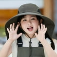 thumbnail image 6 of Children's Solar Fan Sun Hat with Wide Brim Neck Flap UV Protection Breathable Mesh Outdoor Fishing Hiking Safari Boonie Hat for Kids Portable Cooling System Everyday Casual Gear Accessory, 6 of 7