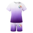 thumbnail image 3 of toraway Ensemble Décontracté pour Hommes 2 Pcs Tenues d'Été Amusantes T-Shirt à Manches Courtes Col Rond Sport Dégradé TG, 3 of 4