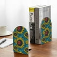 thumbnail image 5 of Picia Sunflowers Pattern Wood Bookends for Shelves,Non-slip Bookends, Heavy Duty Wooden Bookend Support,1 Pair, 5 of 8