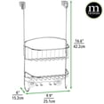 thumbnail image 3 of mDesign Steel Over Door Hanging Shower Caddy Storage Organizer - Chrome/White, 3 of 7