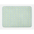 thumbnail image 1 of Aqua Bath Mat, Retro Circles Inner Dots 60s 70s Inspired Horizontal Artwork, Non-Slip Plush Mat Bathroom Kitchen Laundry Room Decor, 29.5 X 17.5 Inches, Yellow Pale Blue White and Seafoam, Ambesonne, 1 of 2