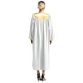 thumbnail image 2 of Linjinx Unisex Adult Choir Robe for Baptism V-neck Long Sleeve Color Block Zipper Gown White L, 2 of 6