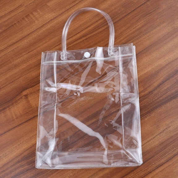 HEMOTON Elegant Clear PVC Tote Bag for Storage and Gifts Waterproof Durable Easy to Clean Transparent 8pcs