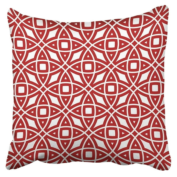 BSDHOME Eastern Geometric Pattern In Red And White Pillowcase Cushion Cover 18x18 inch