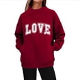 thumbnail image 2 of Zorckvet Sweatshirts for Women Pullover Plus Size Shirts Long Sleeve Heart Graphic Trendy Fashion Valentine Womens Tops Crewneck, 2 of 5