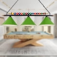 thumbnail image 5 of iMeshbean 47" Hanging Pool Table Lights Billiard Pool Table Lighting Fixtures for 7' 8' Table Real Billiard Ball Design Billiard Ceiling Lamp 3 Metal Lamp Shades (Green), 5 of 7