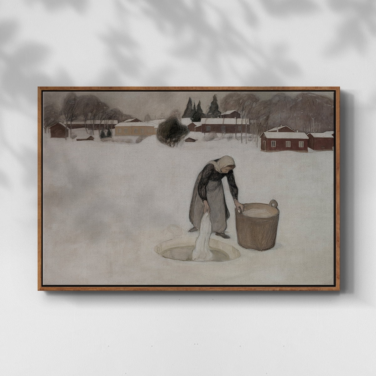 Vintage Landscape-CCCXCIX By Wexford Home Framed in Walnut Wood Gallery Wrapped Canvas 17 in. x 25 in.