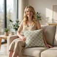 thumbnail image 4 of 18X18 Inch Floral Print Pillow Cover, Soft Decorative Throw Pillowcase With Elegant Botanical Pattern, Pack Of 1, For Couch, Sofa, Living Room, Bedroom, Home Decor For Family And, 4 of 4