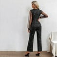 thumbnail image 6 of Elegant Metallic Long Sleeve V-Neck Bodycon Jumpsuit with Lace & Sequin Details – Formal Evening Party Pantsuit, 6 of 6