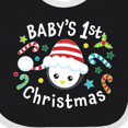 thumbnail image 4 of Inktastic Baby's 1st Christmas Cute Penguin with Candy Canes Boys or Girls Baby Bib, 4 of 4