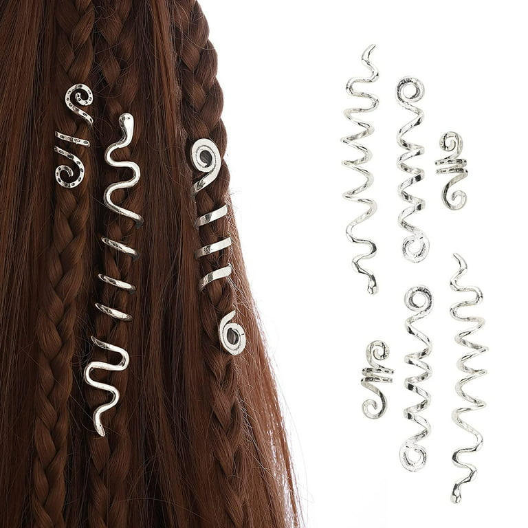 clberni 20 Pcs Hair Accessories LOC Hair Jewelry for Women Braids, Dreadlock Accessories Metal Hair Rings Vintage, Adult Unisex, Size: 0.23 x 0.39 x