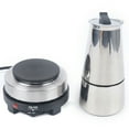 thumbnail image 3 of 110V Stainless Steel Stovetop Moka Pot,Espresso Maker,Stovetop Coffee Machine Moka Pot Coffee Pot for Home Office use (6Cup（300ml）), 3 of 10