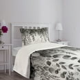 thumbnail image 4 of Ambesonne Black and White Quilted Bedspread Set 2 Pcs, Grey Eucalyptus, Twin Size, Dimgray Coconut, 4 of 4