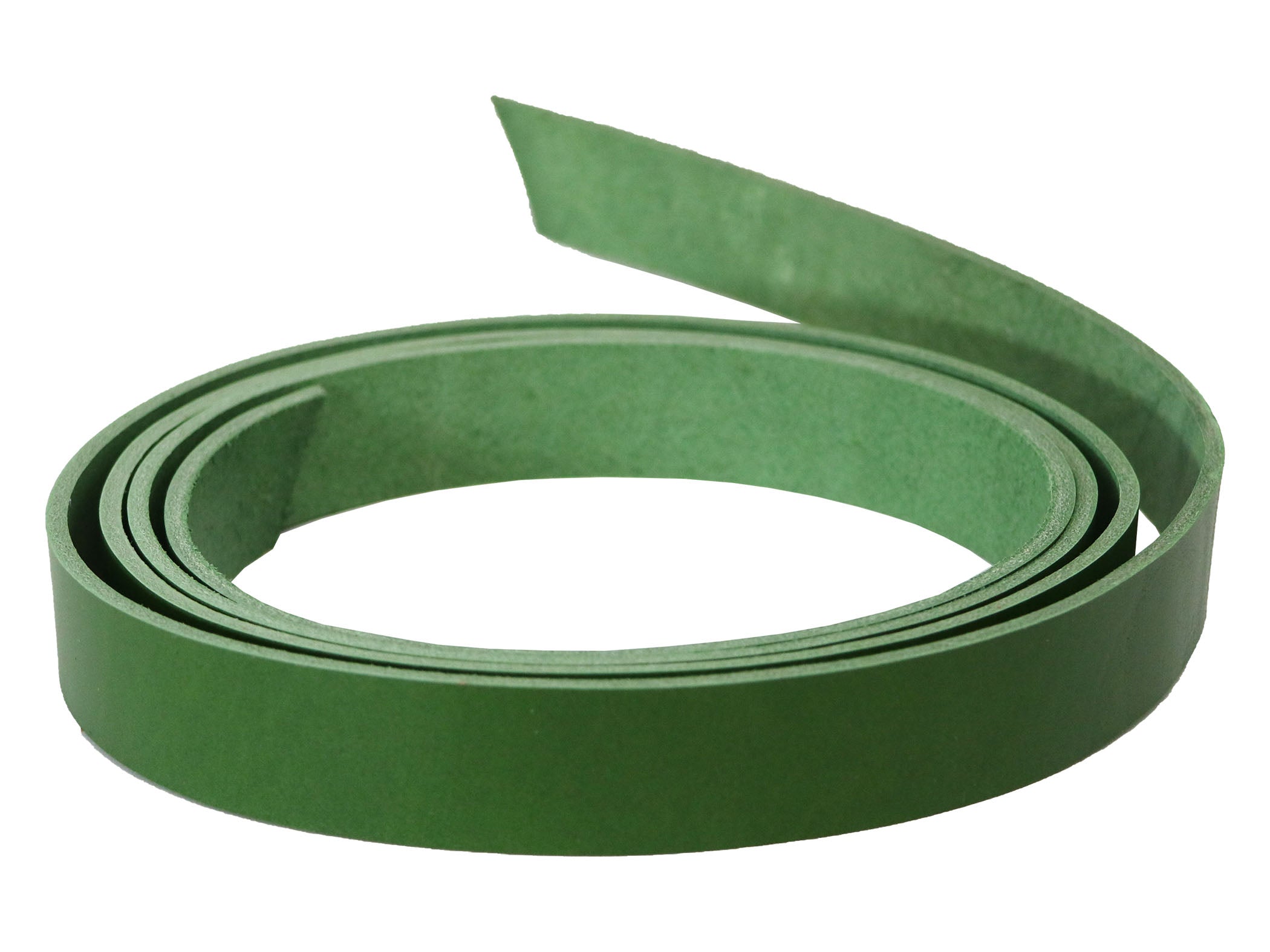 Green Vegetable Tanned Leather Strip, 50” in Length, Premium Grade
