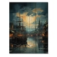 thumbnail image 3 of Designart "Dreaming of Nautical Adventures at the Port II" Nautical & Beach Print on Natural Pine Wood, 3 of 5