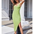 thumbnail image 3 of SWSMCLT Women's Sleeveless Summer High Waist Long Dresses Party Dress Bodycon V NeckBackless Deep V Neck Sundress Green Medium, 3 of 4