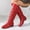 Red, variant on Women's Round Toe Low Heel Knee High Boots PU Leather Slouchy Slip on Comfortable Plus Size Fall Winter Boots for Casual Outdoor Wear White