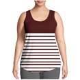 thumbnail image 6 of Jalioing Summer Tank Tops for Women Striped Sleeveless Plus Size Shirts Casual Oversized Crew Neck T Shirts, 6 of 7