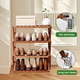 thumbnail image 6 of HDUTNGISN 4 Tier Foldable Bamboo Shoe Rack,Tool Free Setup Shoe Organizer, 20x10x22in Entryway Storage,Tawney, 6 of 11