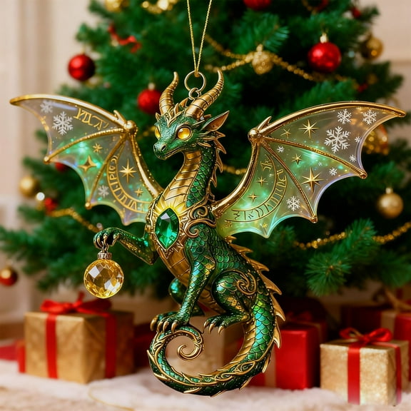 26 Letters Dragon Christmas Decoration Pendant, 2D Acrylic Christmas Tree Hanging Ornament, Alphabet Christmas Decoration for Christmas Tree Holiday Party Decorations