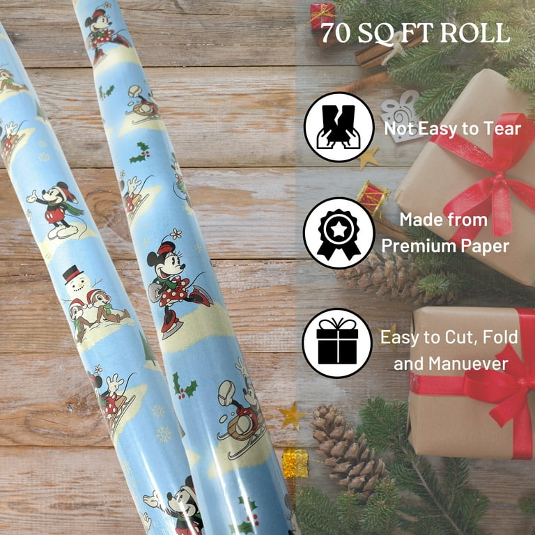 Hallmark Wrapping Paper Christmas Frosty the Snowman Winter Fun Blue 80 Sq  Ft Jumbo Roll Holiday Gift 
