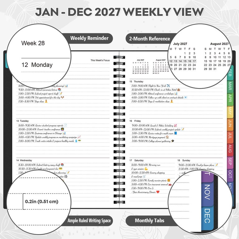OMEYA 2027 Weekly and Monthly Planner, 5.5x8.2in photo 5