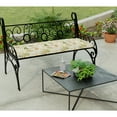 thumbnail image 2 of Jordan Manufacturing 48" x 18" Oasis Nutmeg Beige Leaves Rectangular Outdoor Settee Swing Bench Cushion with Ties, 2 of 12