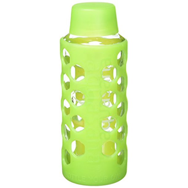 Aquasana AQ6006GREEN 18Ounce Glass Water Bottle with Silicone Sleeve