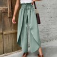 thumbnail image 2 of HNMKIU Wide Leg Pants Elastic Waist Irregular Hem Casual Women‘S Solid Color Loose Straight Fit GN1,XL, 2 of 5